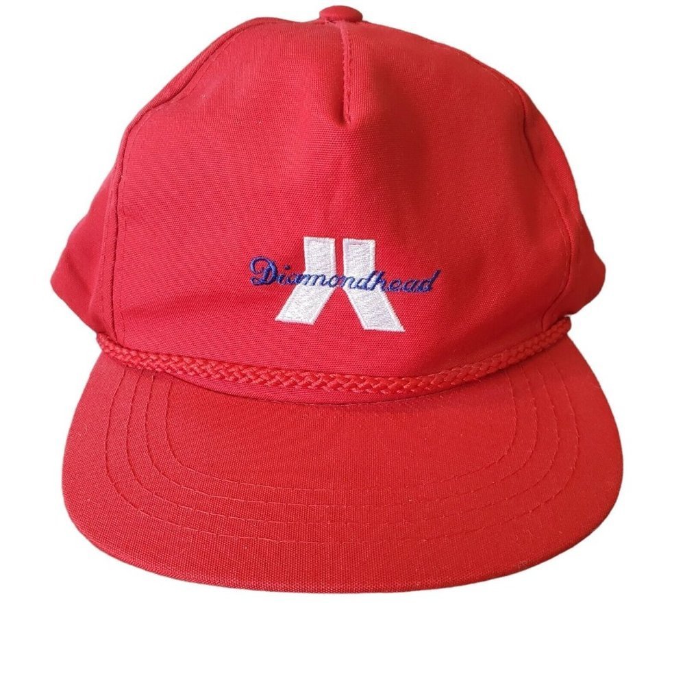 Vintage Hawaii Diamond Head Volcano Red Rope Hat Baseball‎ Cap Adjustable